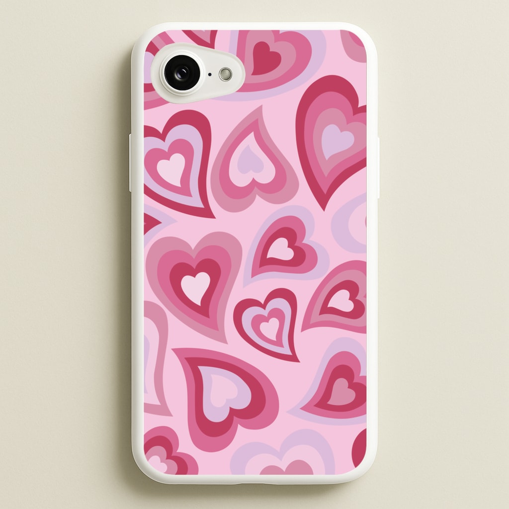 Pink Hearts - Trippy Patterns - Trippy Patterns Phone Case for iPhone 16e