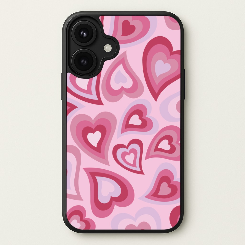 Pink Hearts - Trippy Patterns Phone Case for iPhone 17