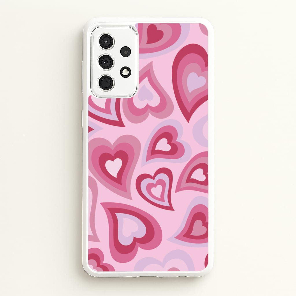 Pink Hearts - Trippy Patterns - Trippy Patterns Phone Case for Galaxy A52 / A52s