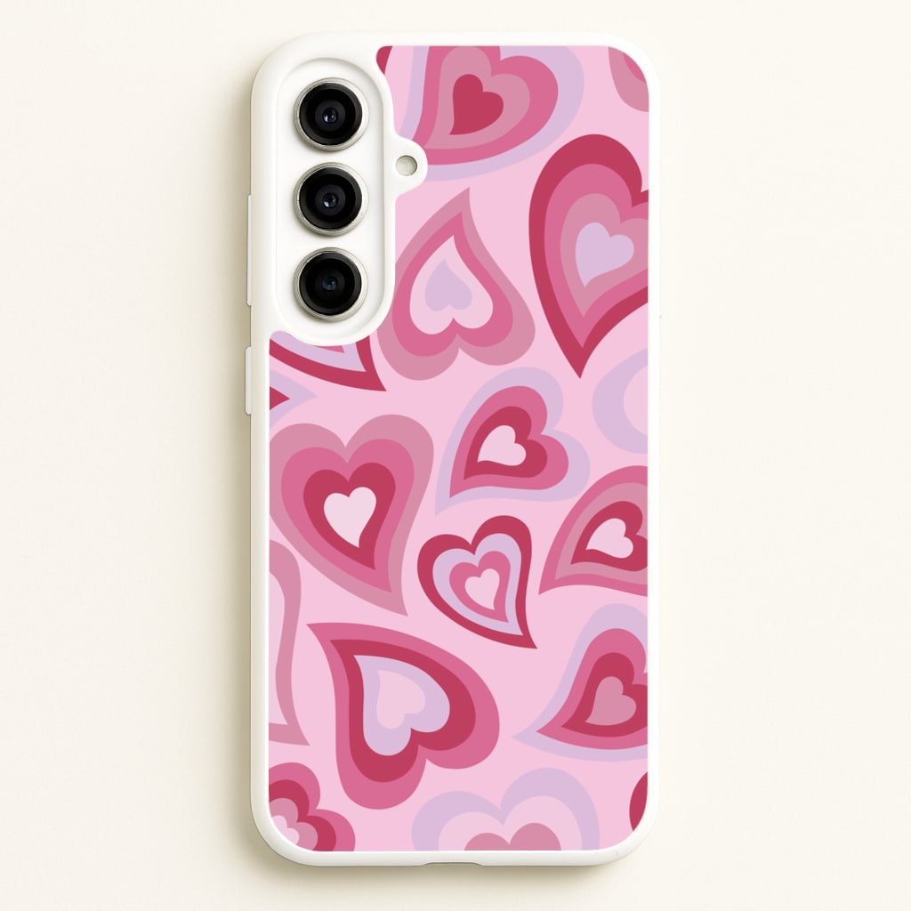Pink Hearts - Trippy Patterns - Trippy Patterns Phone Case for Galaxy A56