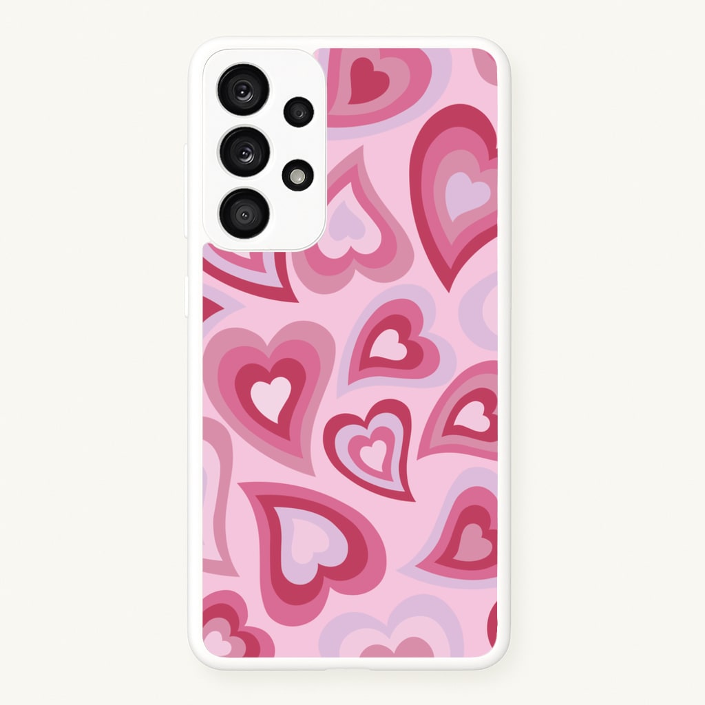 Pink Hearts - Trippy Patterns - Trippy Patterns Phone Case for Galaxy A53