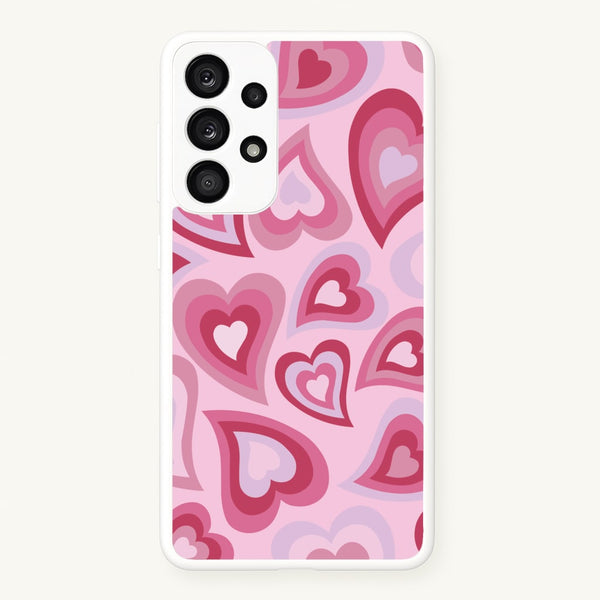 Pink Hearts - Trippy Patterns - Trippy Patterns Phone Case for Galaxy A53