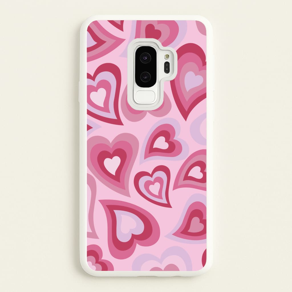 Pink Hearts - Trippy Patterns - Trippy Patterns Phone Case for Galaxy S9 Plus