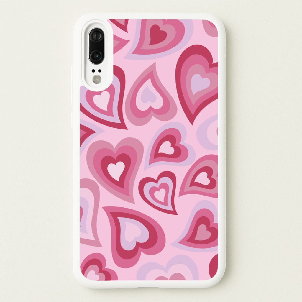 Pink Hearts - Trippy Patterns - Trippy Patterns Phone Case for Huawei P20