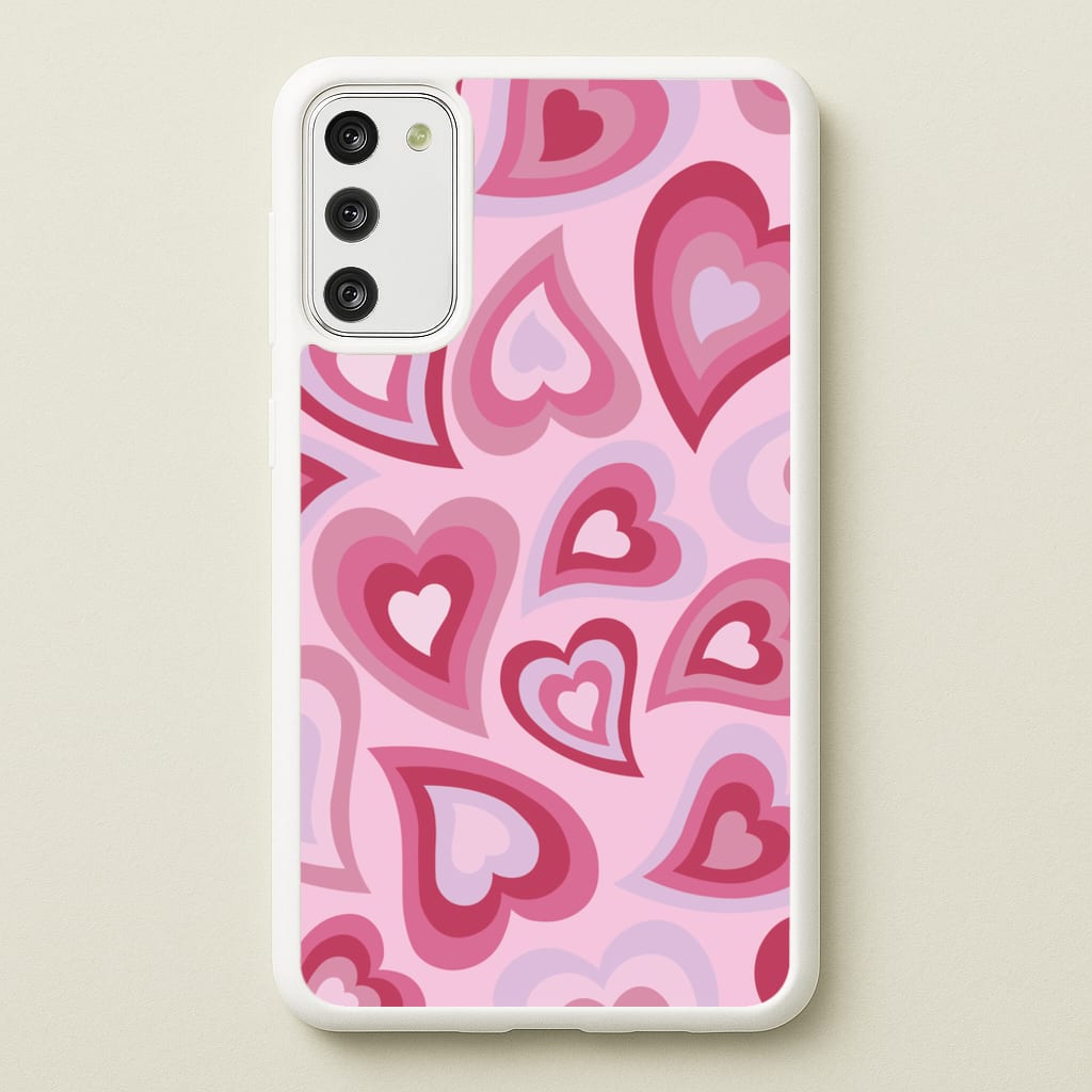 Pink Hearts - Trippy Patterns - Trippy Patterns Phone Case for Galaxy S20