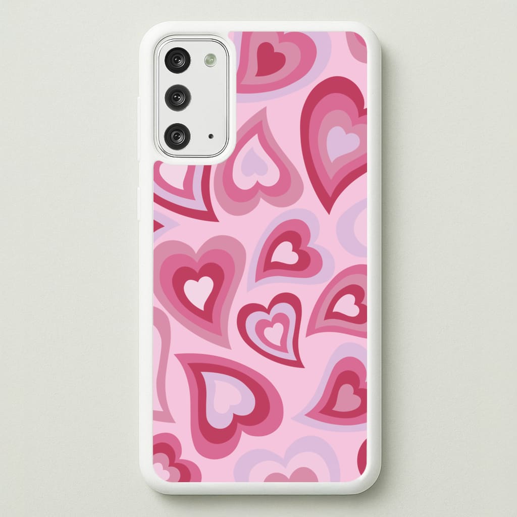 Pink Hearts - Trippy Patterns - Trippy Patterns Phone Case for Galaxy Note 20