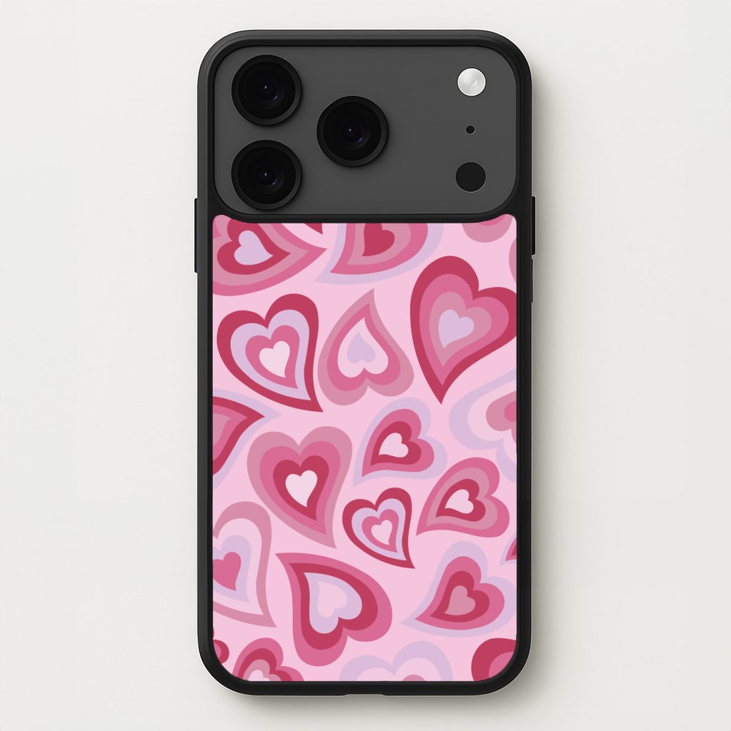 Pink Hearts - Trippy Patterns Phone Case for iPhone 17 Pro Max