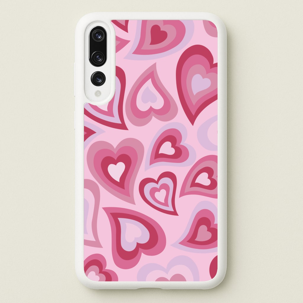 Pink Hearts - Trippy Patterns - Trippy Patterns Phone Case for Huawei P20 Pro