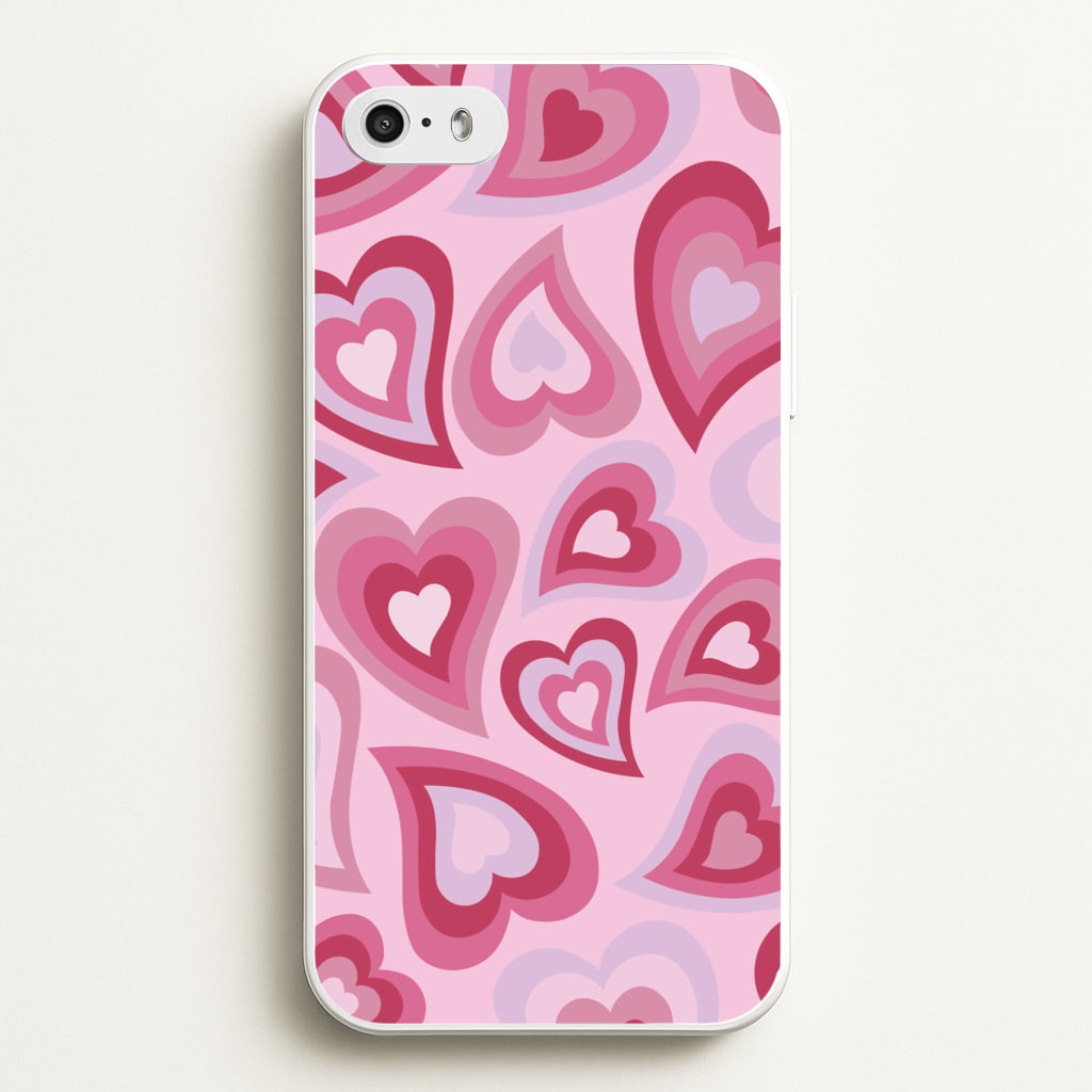 Pink Hearts - Trippy Patterns - Trippy Patterns Phone Case for iPhone 5 / 5s / SE 2016