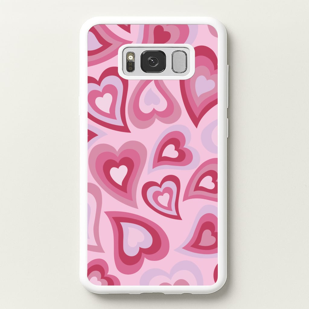 Pink Hearts - Trippy Patterns - Trippy Patterns Phone Case for Galaxy S8