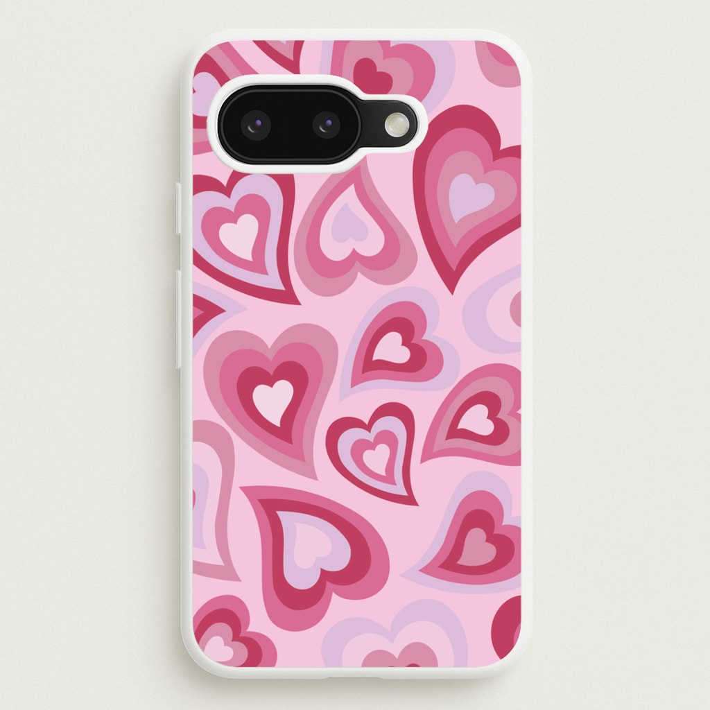 Pink Hearts - Trippy Patterns - Trippy Patterns Phone Case for Google Pixel 9a