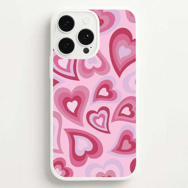 Pink Hearts - Trippy Patterns - Trippy Patterns Phone Case for iPhone 13 Pro Max