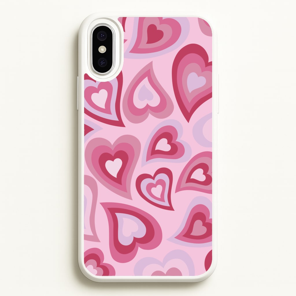 Pink Hearts - Trippy Patterns - Trippy Patterns Phone Case for iPhone XS Max