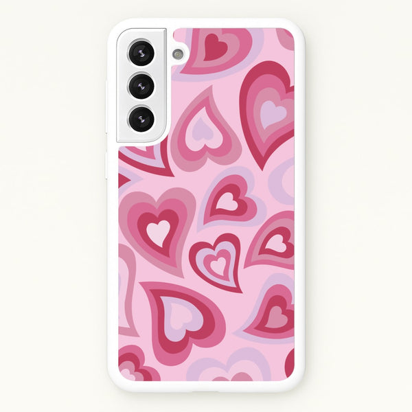 Pink Hearts - Trippy Patterns - Trippy Patterns Phone Case for Galaxy S22