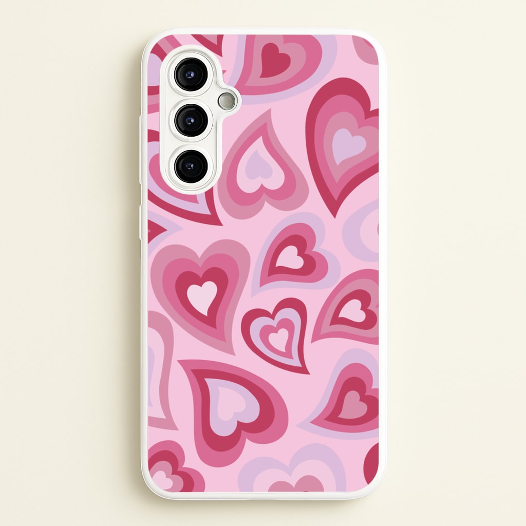 Pink Hearts - Trippy Patterns - Trippy Patterns Phone Case for Galaxy A54