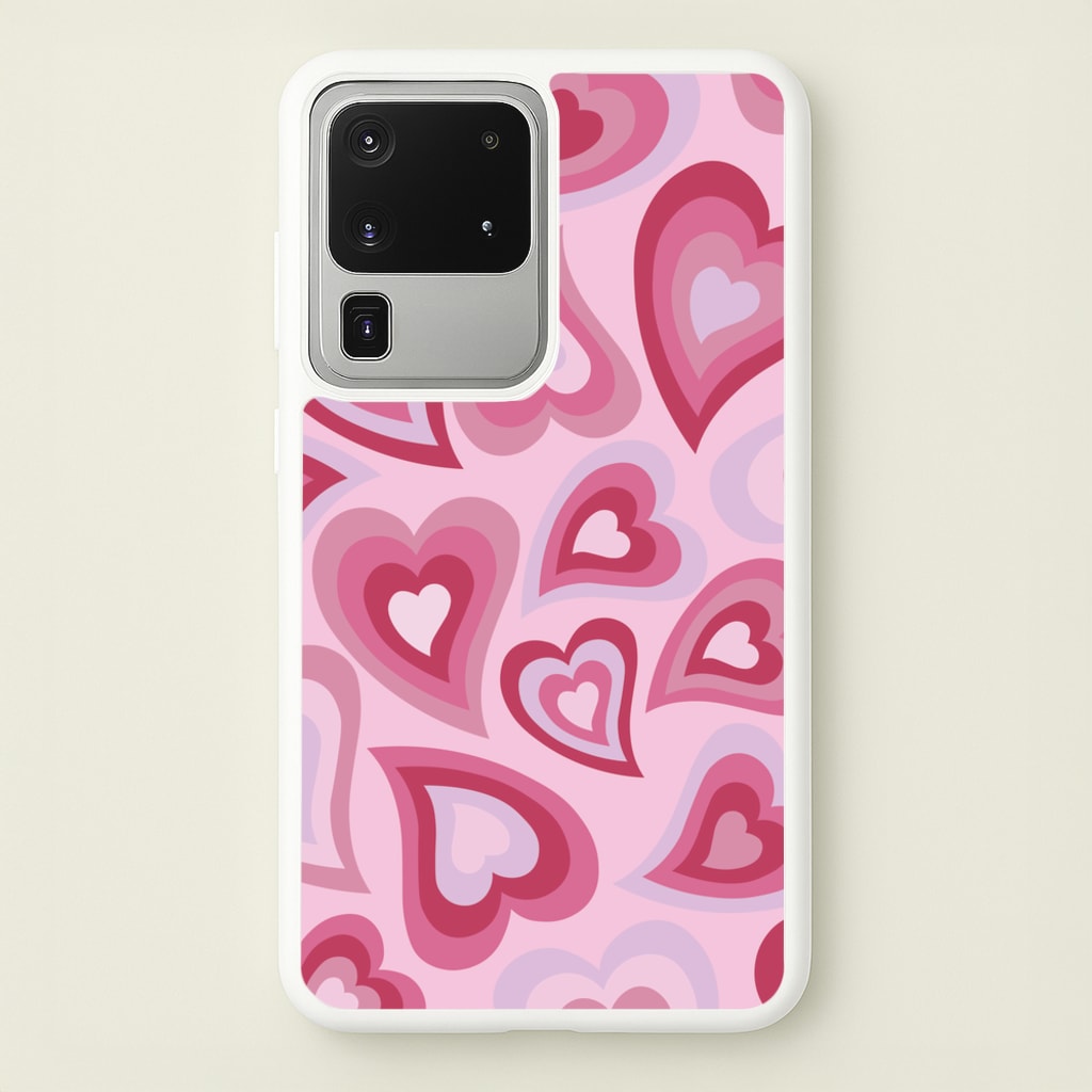 Pink Hearts - Trippy Patterns - Trippy Patterns Phone Case for Galaxy S20 Ultra