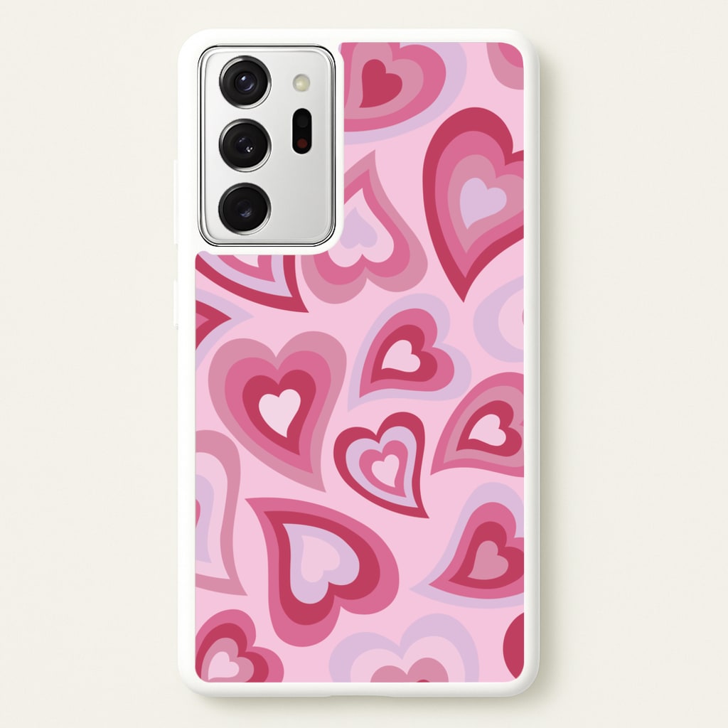 Pink Hearts - Trippy Patterns - Trippy Patterns Phone Case for Galaxy Note 20 Ultra