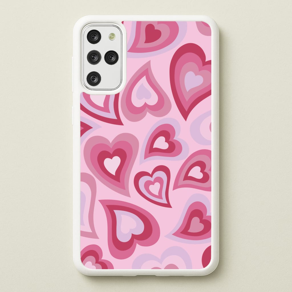 Pink Hearts - Trippy Patterns - Trippy Patterns Phone Case for Galaxy S20 Plus