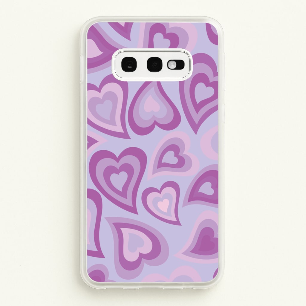 Purple Hearts - Trippy Patterns - Trippy Patterns Phone Case for Galaxy S10e