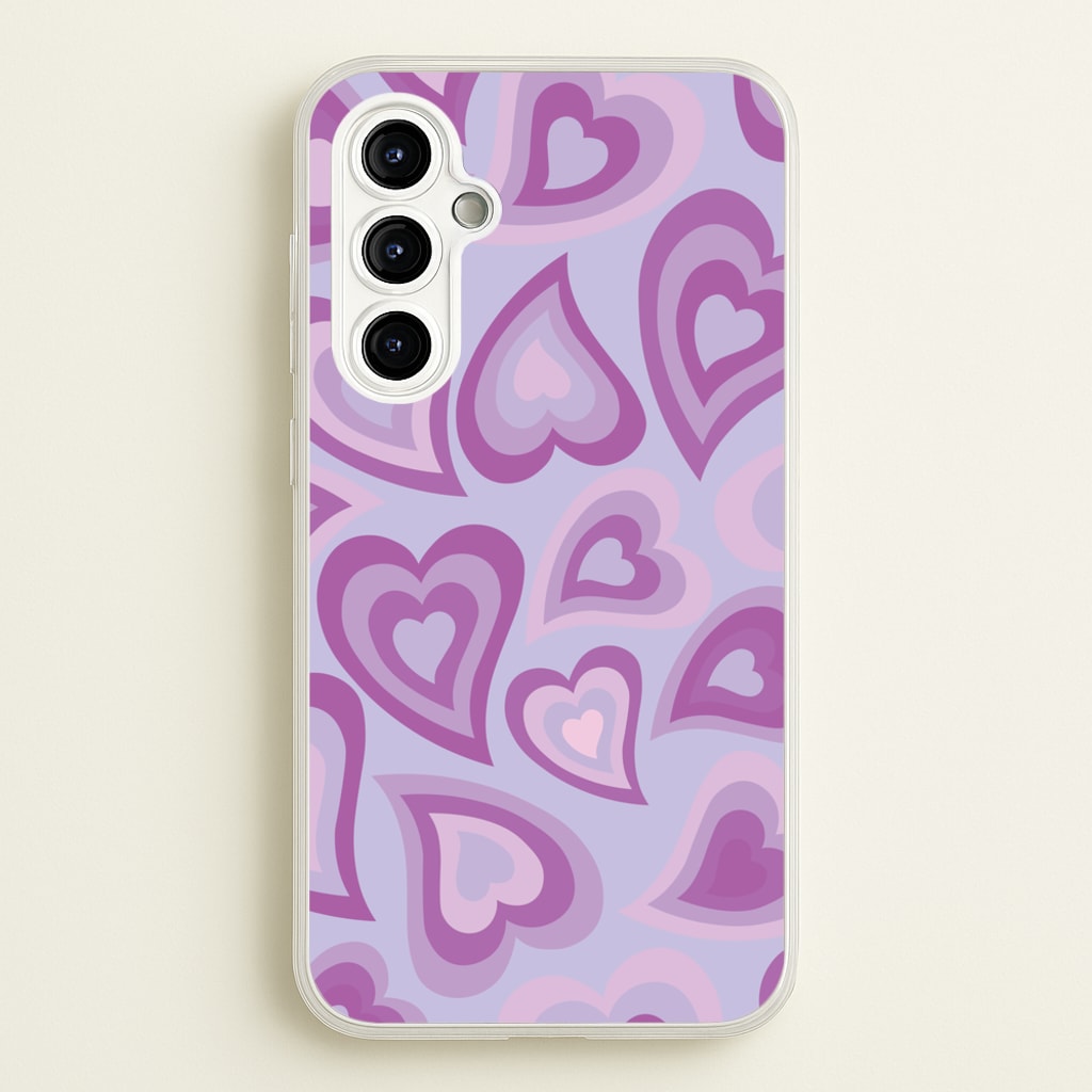 Purple Hearts - Trippy Patterns - Trippy Patterns Phone Case for Galaxy A54