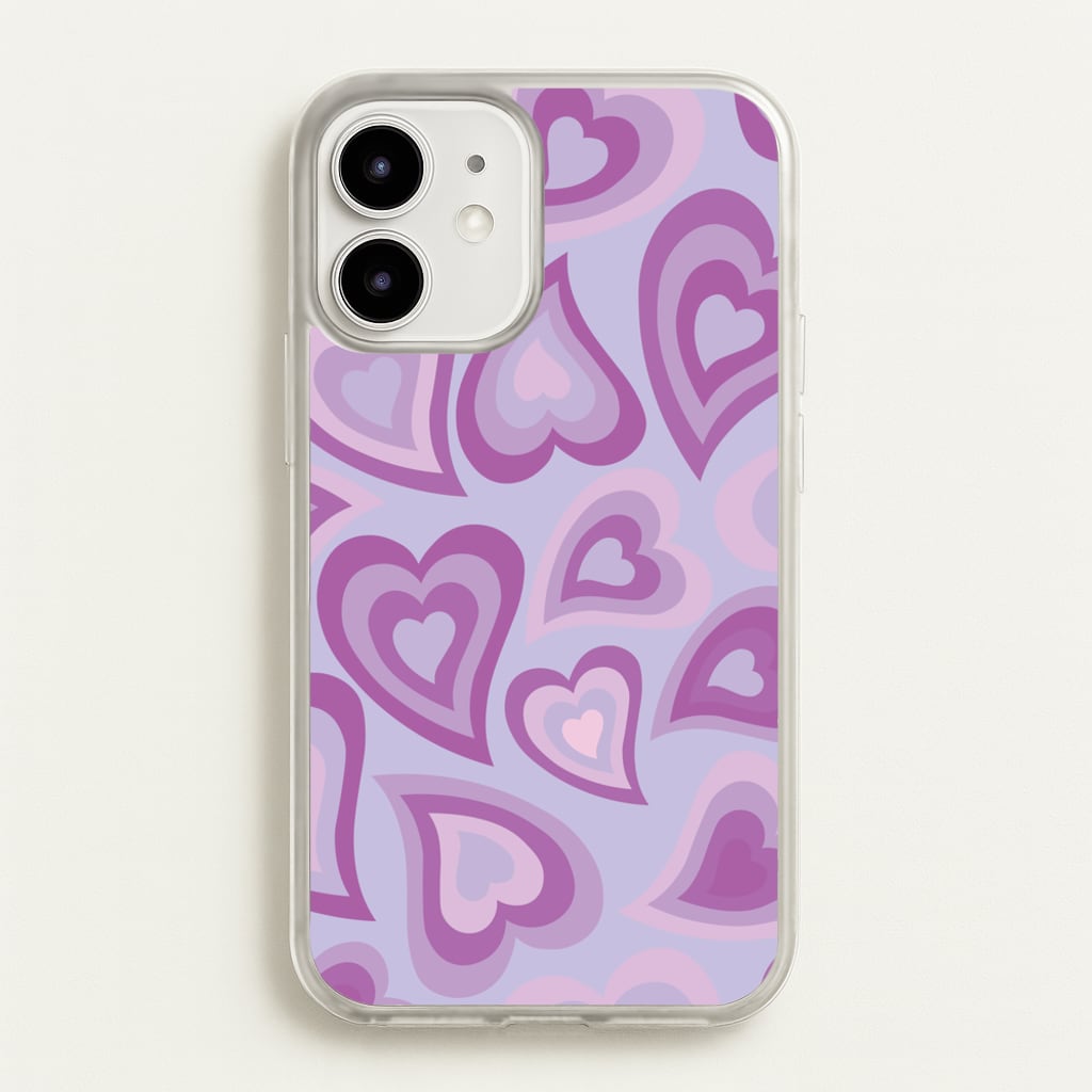Purple Hearts - Trippy Patterns - Trippy Patterns Phone Case for iPhone 12 Mini