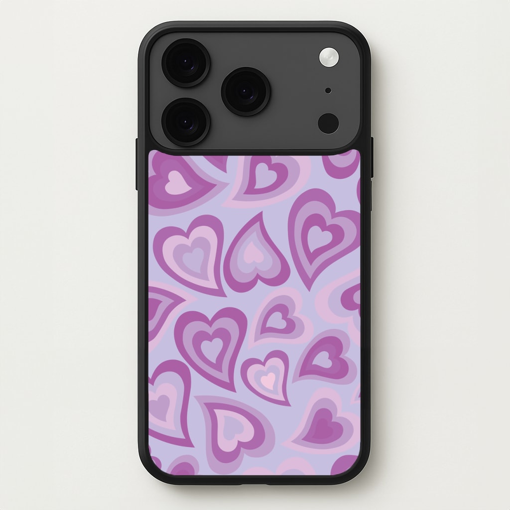 Purple Hearts - Trippy Patterns Phone Case for iPhone 17 Pro Max