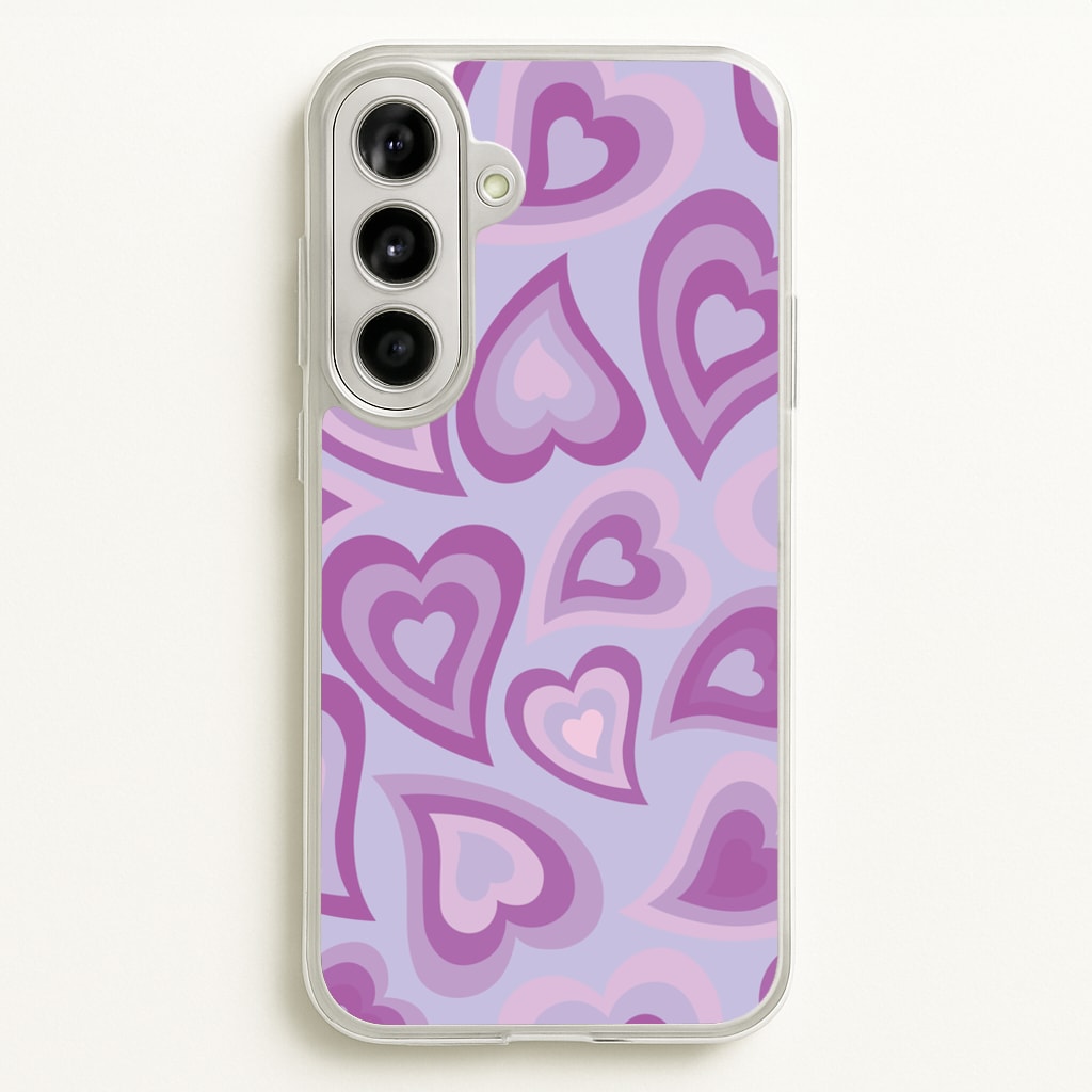 Purple Hearts - Trippy Patterns - Trippy Patterns Phone Case for Galaxy A56