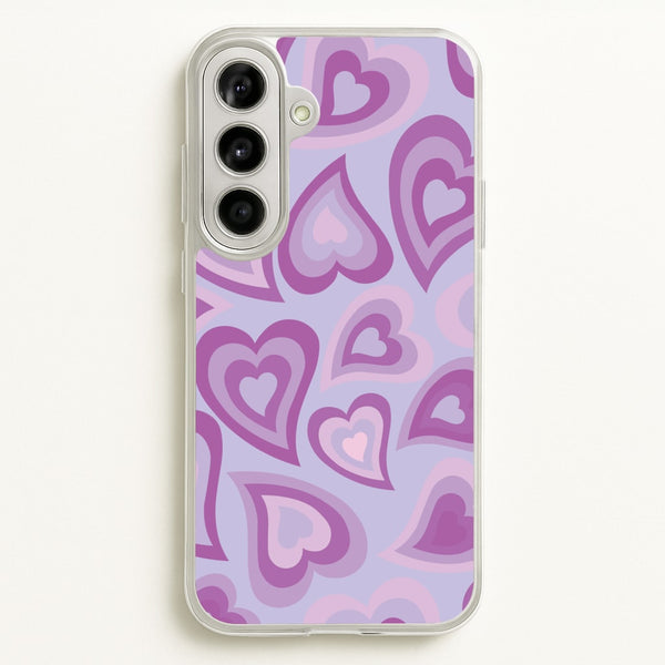 Purple Hearts - Trippy Patterns - Trippy Patterns Phone Case for Galaxy A56