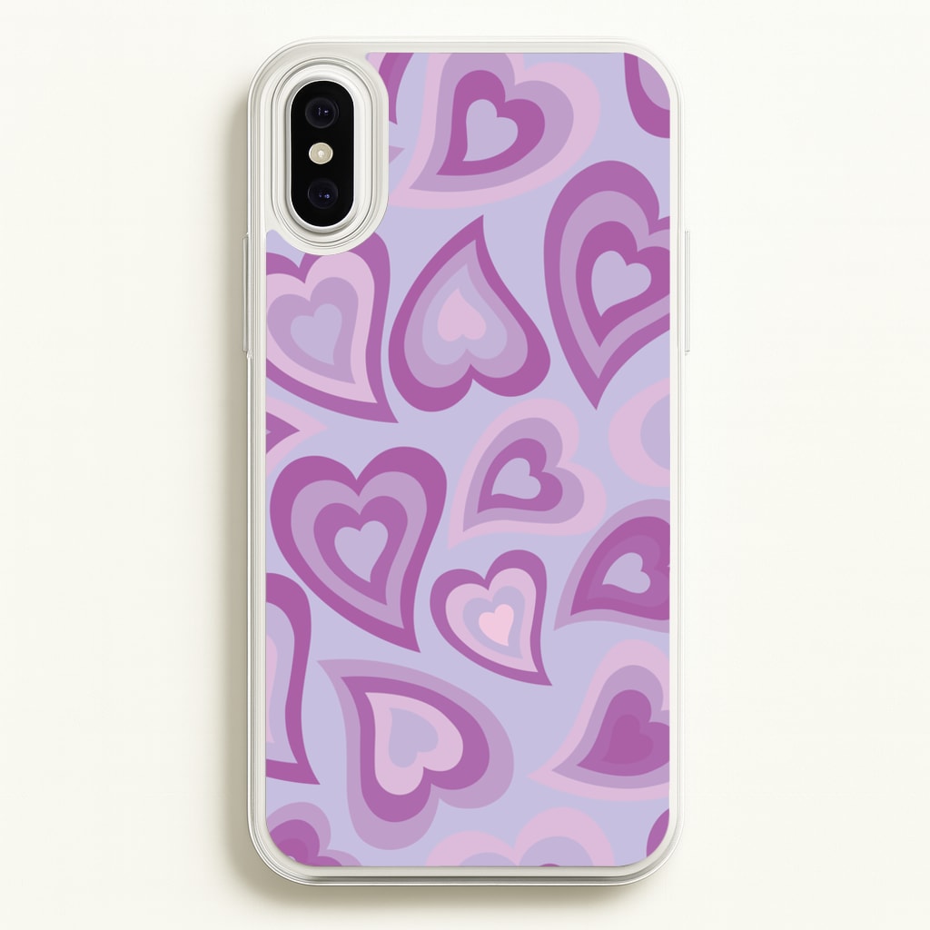 Purple Hearts - Trippy Patterns - Trippy Patterns Phone Case for iPhone XS Max