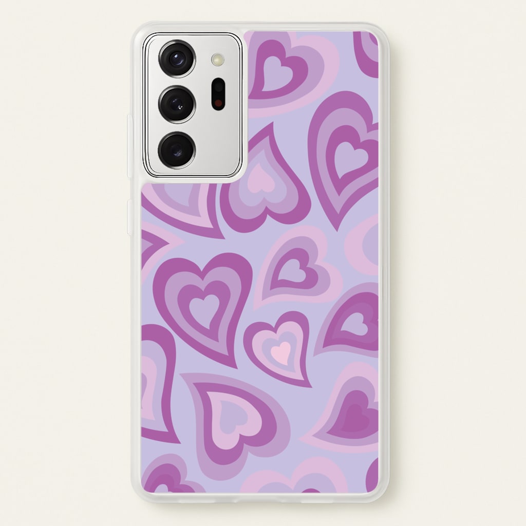 Purple Hearts - Trippy Patterns - Trippy Patterns Phone Case for Galaxy Note 20 Ultra