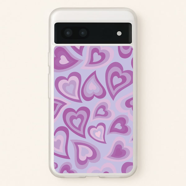 Purple Hearts - Trippy Patterns - Trippy Patterns Phone Case for Google Pixel 6a