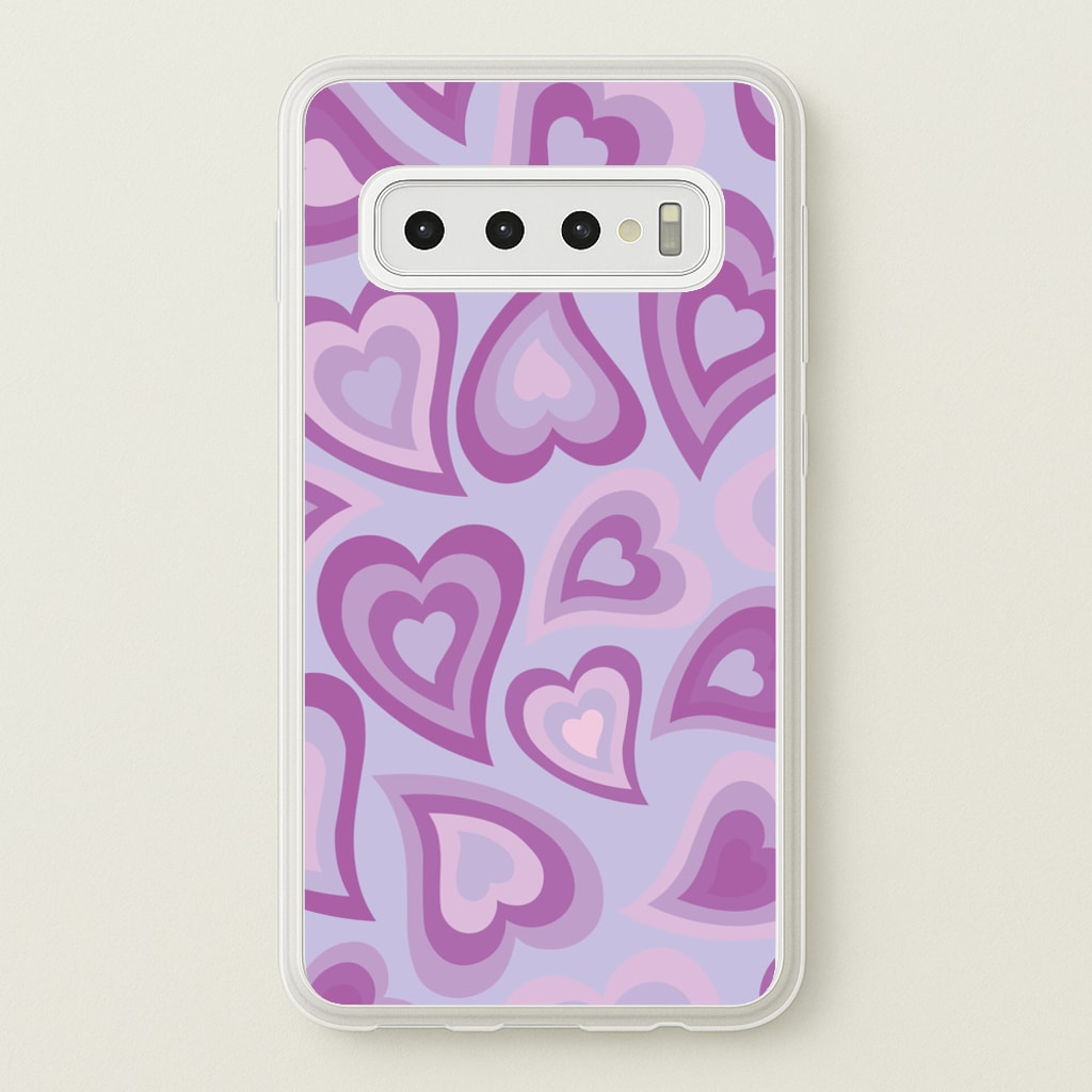 Purple Hearts - Trippy Patterns - Trippy Patterns Phone Case for Galaxy S10