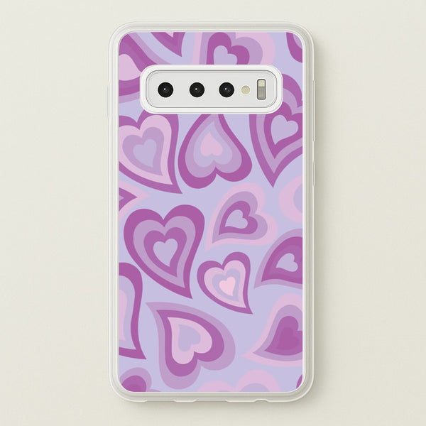 Purple Hearts - Trippy Patterns - Trippy Patterns Phone Case for Galaxy S10