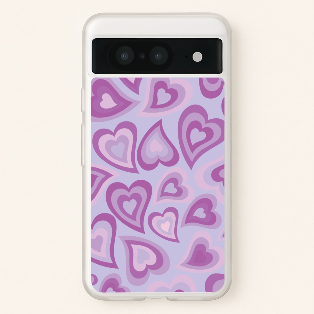 Purple Hearts - Trippy Patterns - Trippy Patterns Phone Case for Google Pixel 8