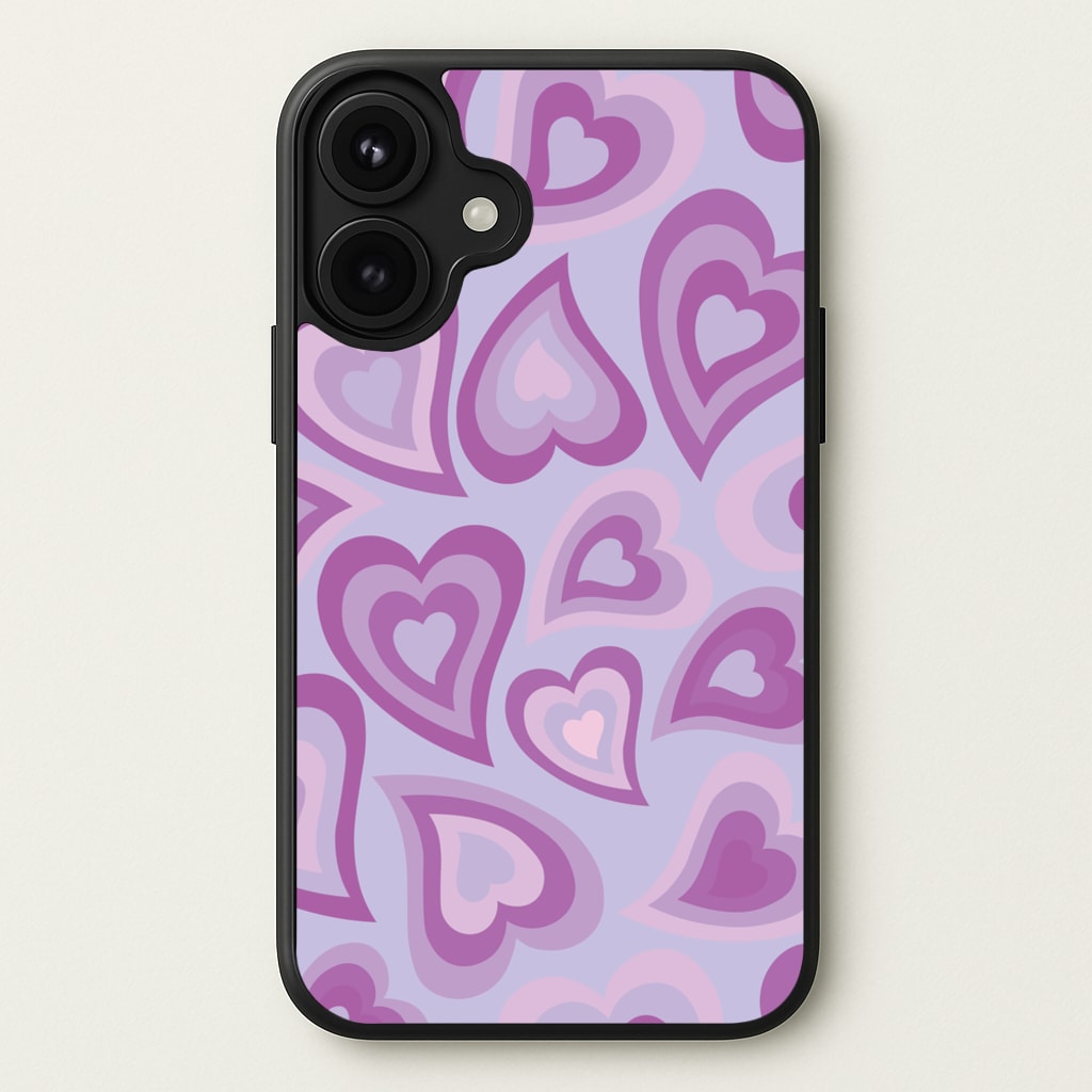 Purple Hearts - Trippy Patterns Phone Case for iPhone 17