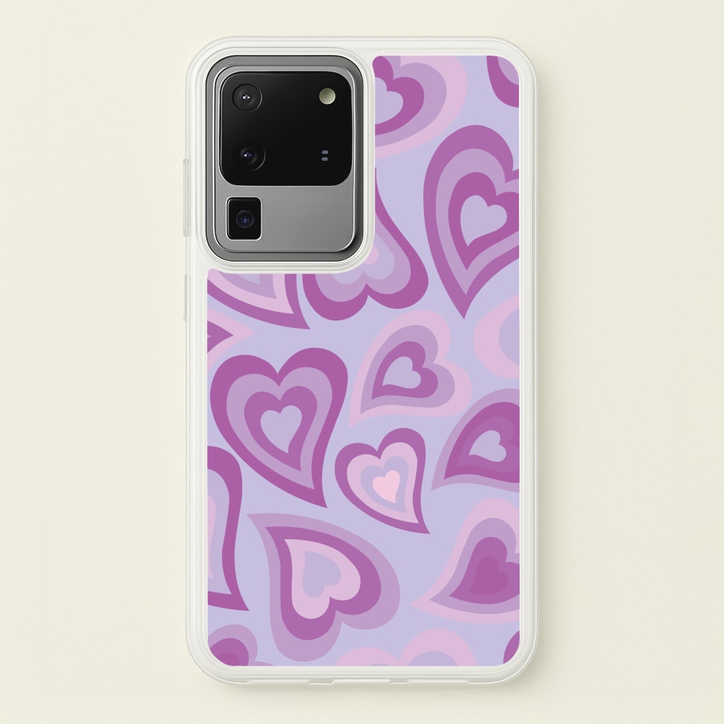 Purple Hearts - Trippy Patterns - Trippy Patterns Phone Case for Galaxy S20 Ultra