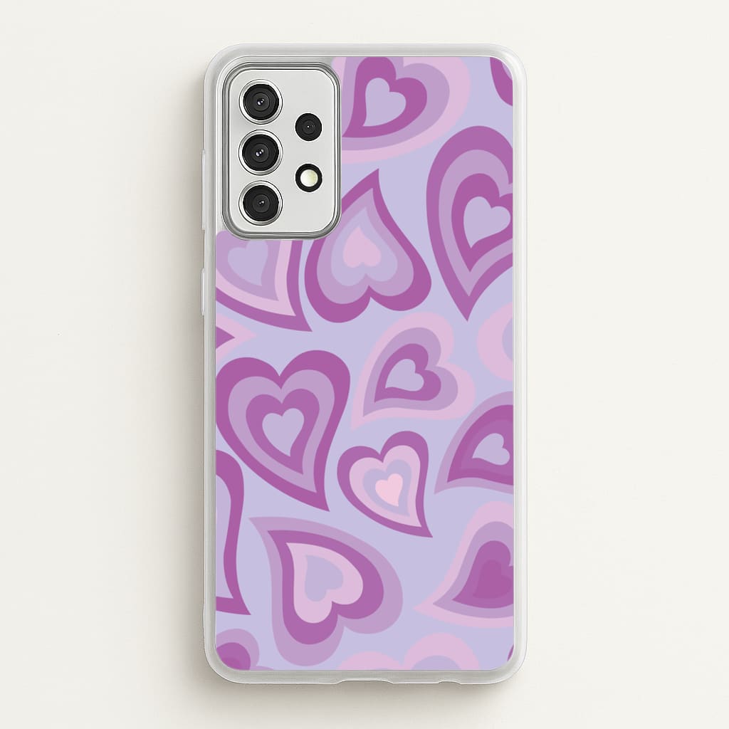 Purple Hearts - Trippy Patterns - Trippy Patterns Phone Case for Galaxy A52 / A52s