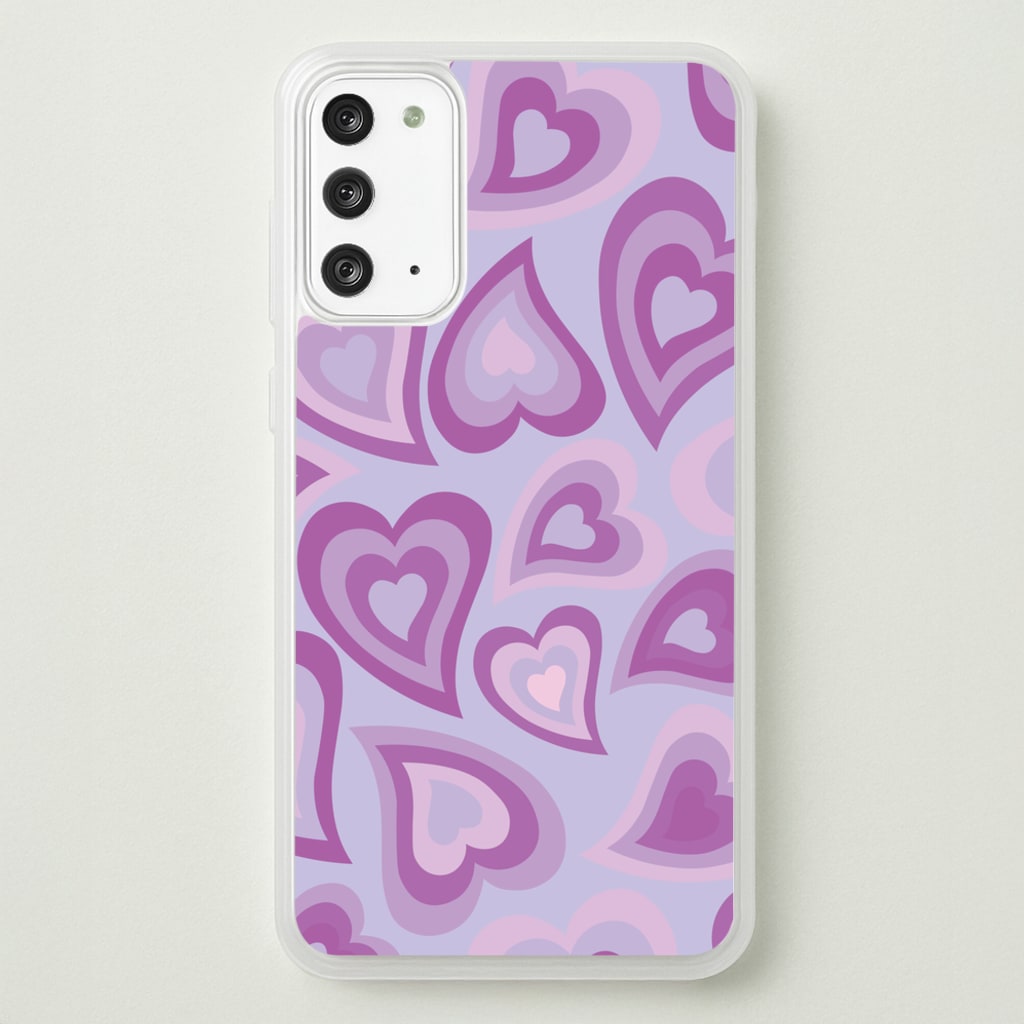 Purple Hearts - Trippy Patterns - Trippy Patterns Phone Case for Galaxy Note 20