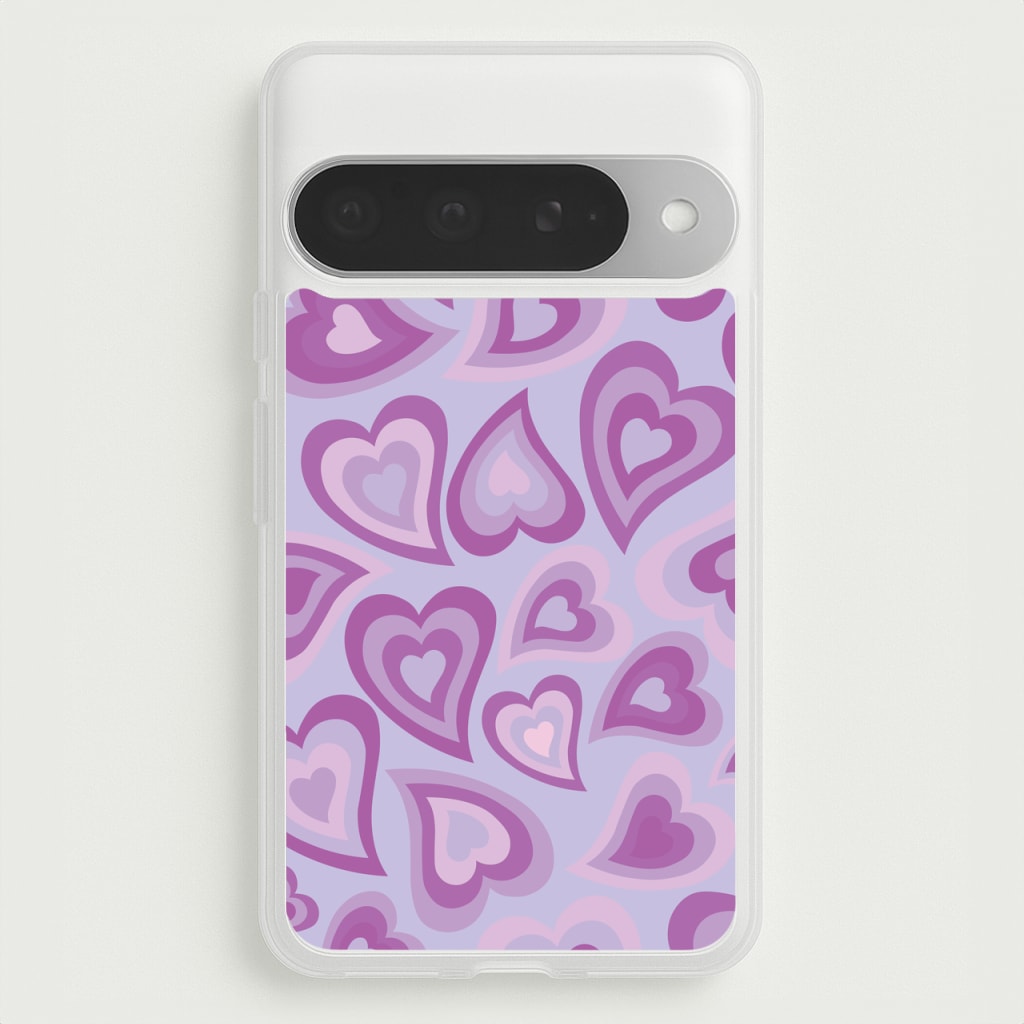 Purple Hearts - Trippy Patterns Phone Case for Google Pixel 10 Pro XL