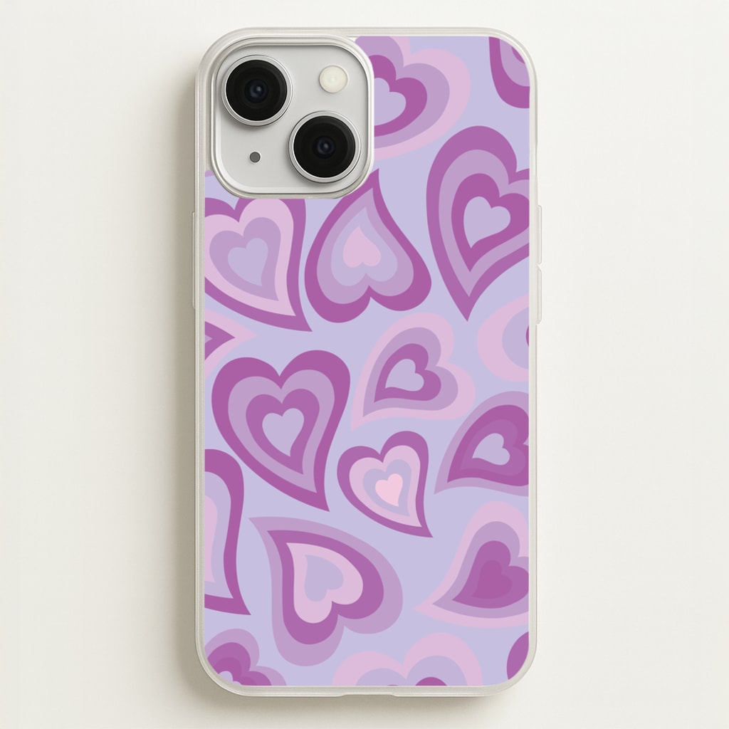 Purple Hearts - Trippy Patterns - Trippy Patterns Phone Case for iPhone 13