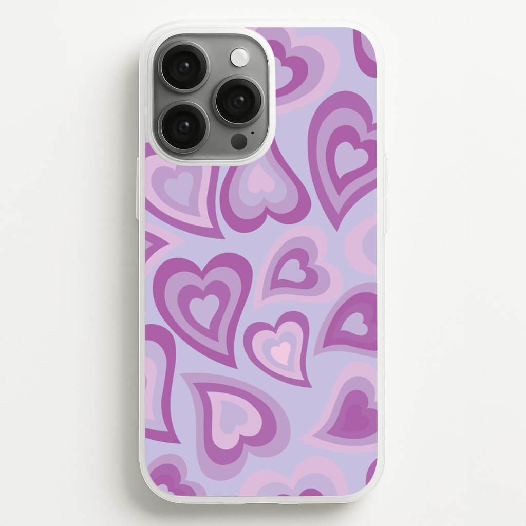 Purple Hearts - Trippy Patterns - Trippy Patterns Phone Case for iPhone 13 Pro Max
