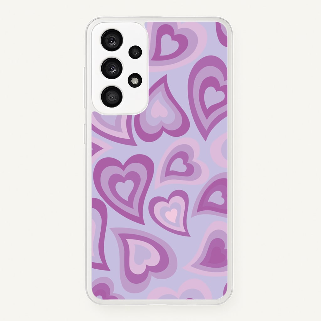 Purple Hearts - Trippy Patterns - Trippy Patterns Phone Case for Galaxy A53