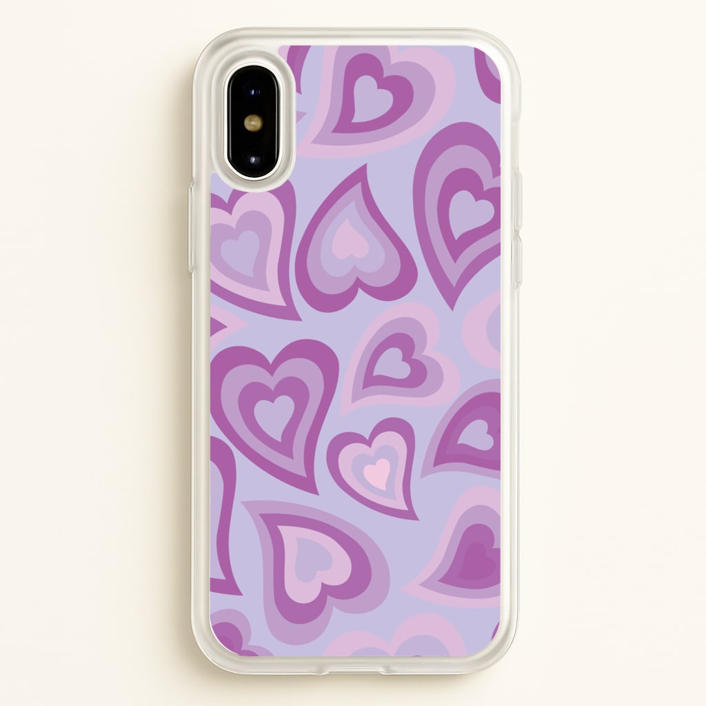 Purple Hearts - Trippy Patterns - Trippy Patterns Phone Case for iPhone X / XS