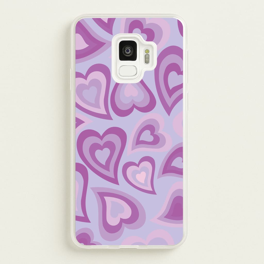 Purple Hearts - Trippy Patterns - Trippy Patterns Phone Case for Galaxy S9