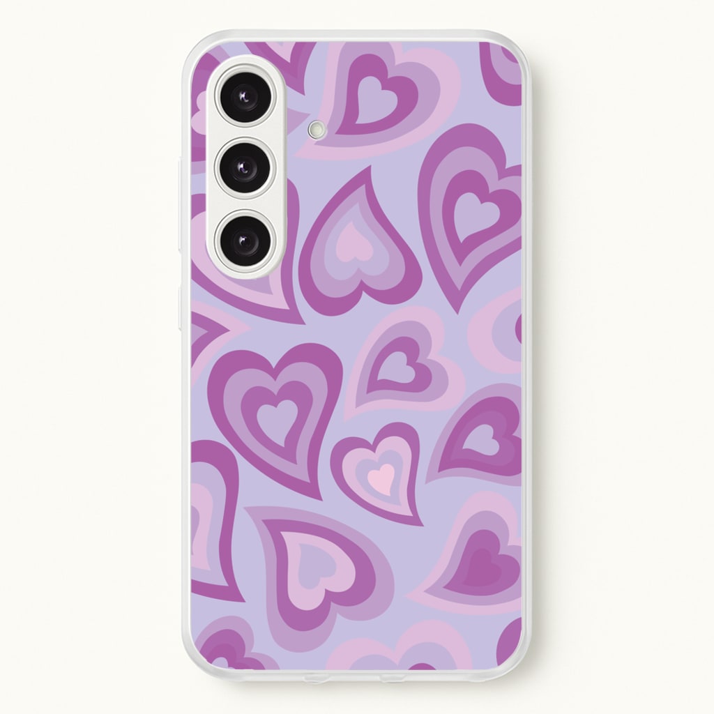 Purple Hearts - Trippy Patterns - Trippy Patterns Phone Case for Galaxy S25