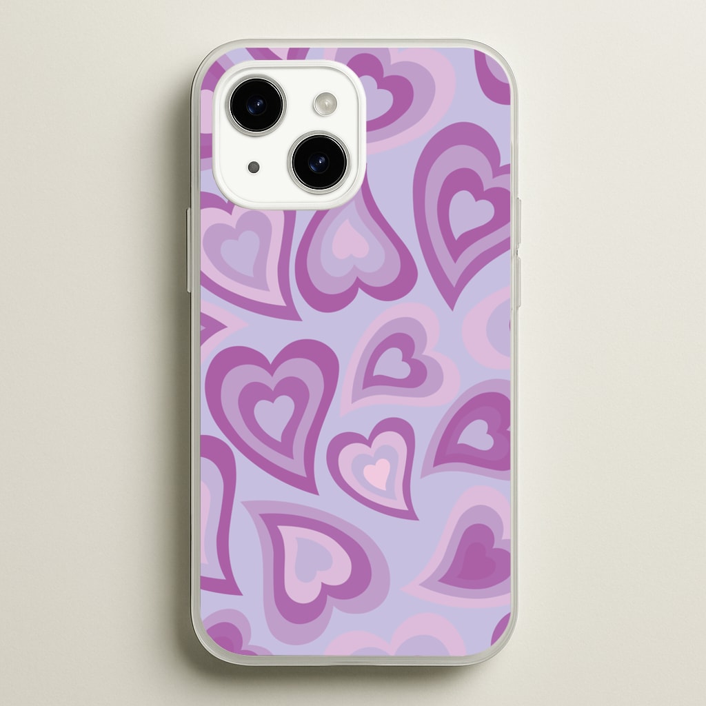 Purple Hearts - Trippy Patterns - Trippy Patterns Phone Case for iPhone 14