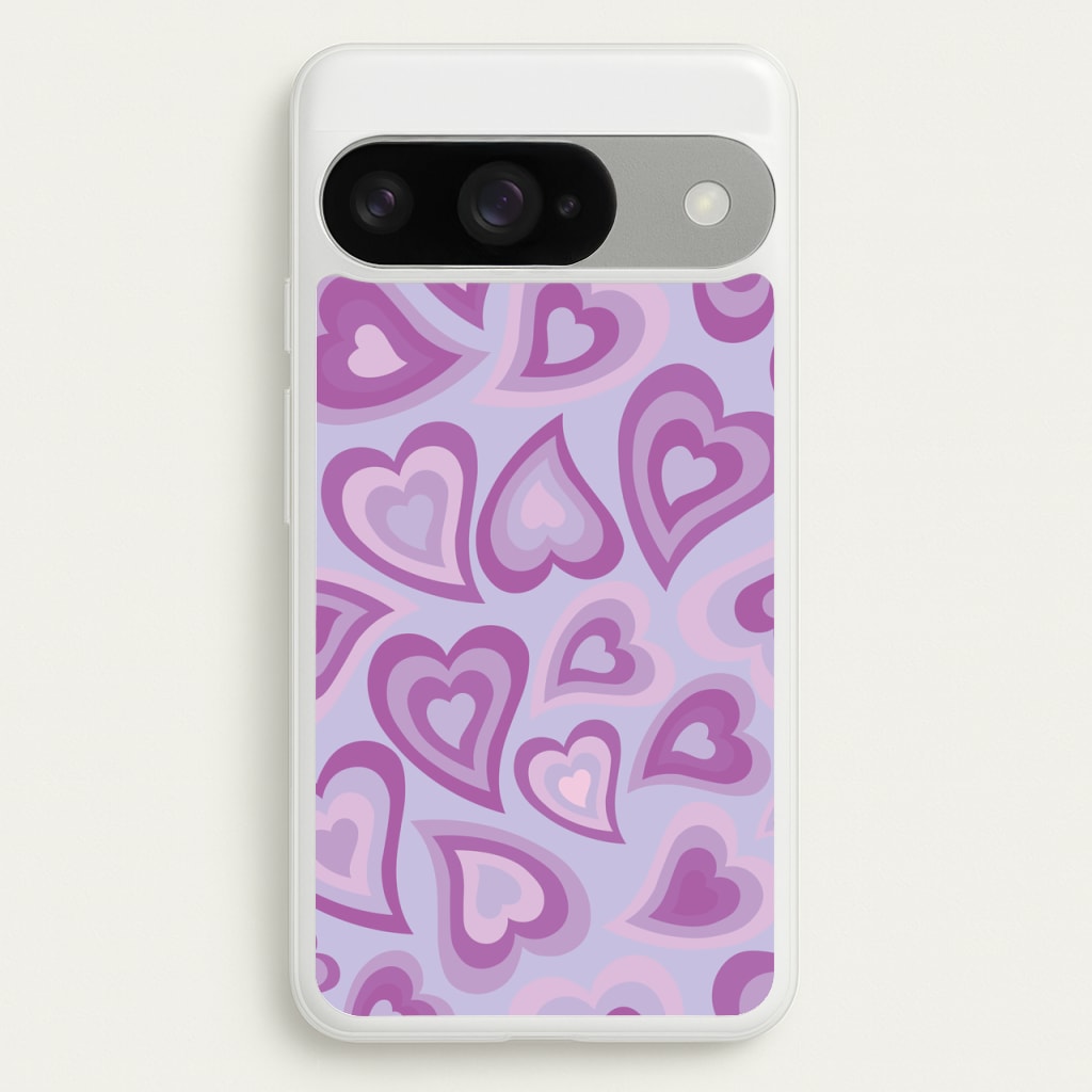 Purple Hearts - Trippy Patterns Phone Case for Google Pixel 10 / 10 Pro