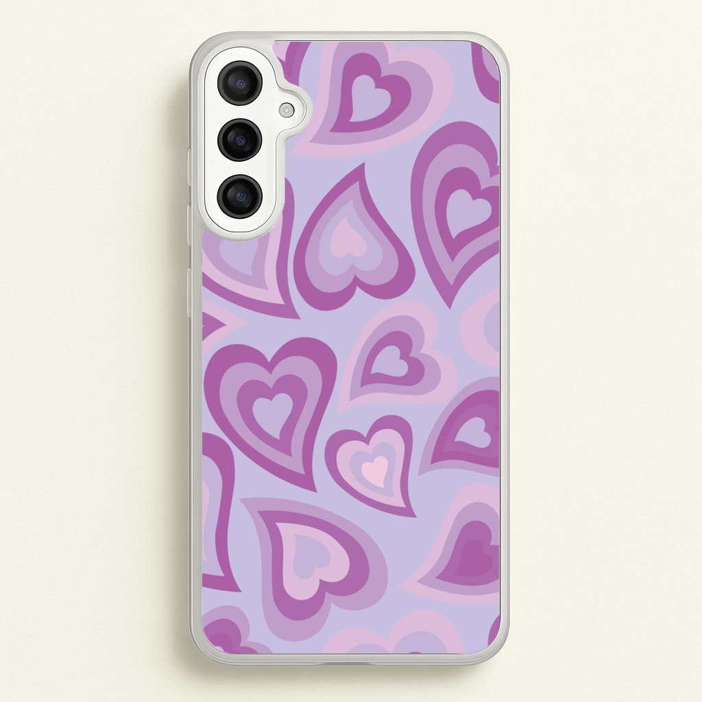 Purple Hearts - Trippy Patterns - Trippy Patterns Phone Case for Galaxy A34