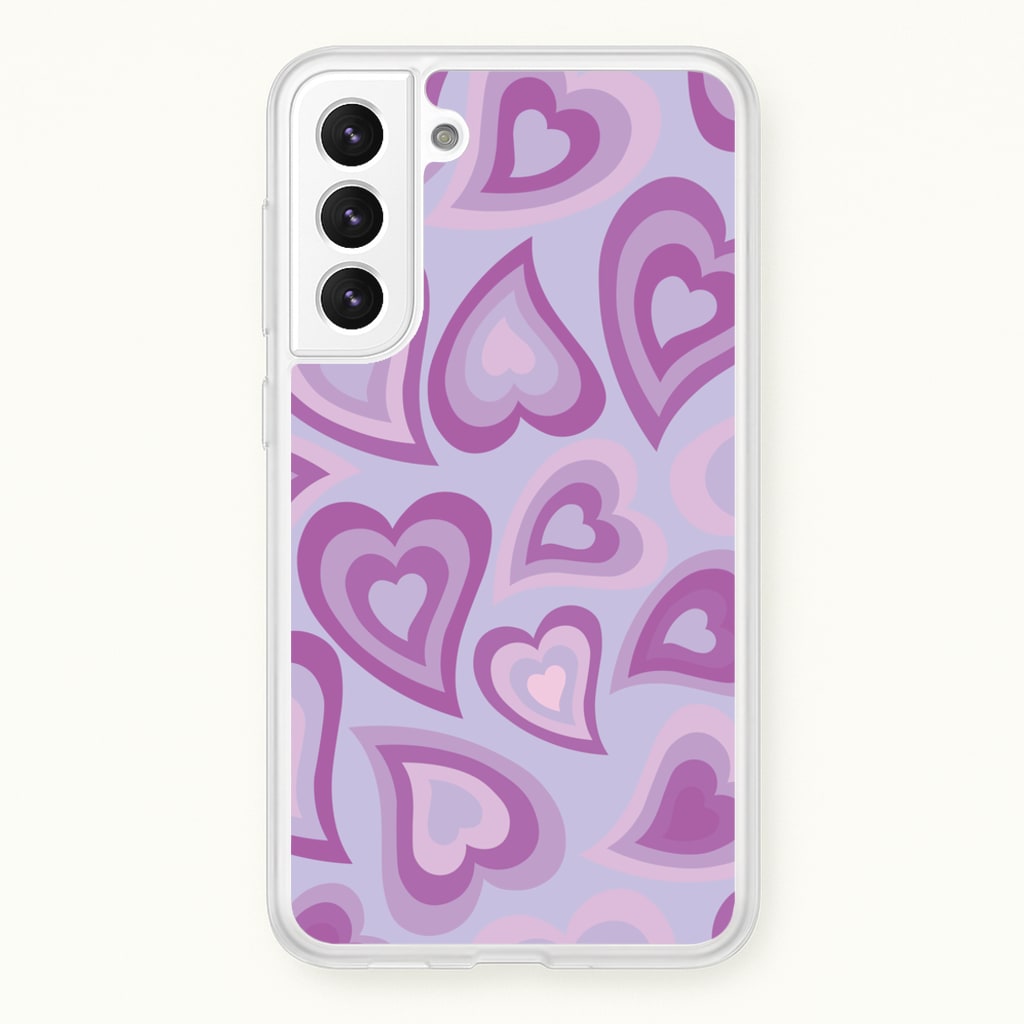 Purple Hearts - Trippy Patterns - Trippy Patterns Phone Case for Galaxy S21FE