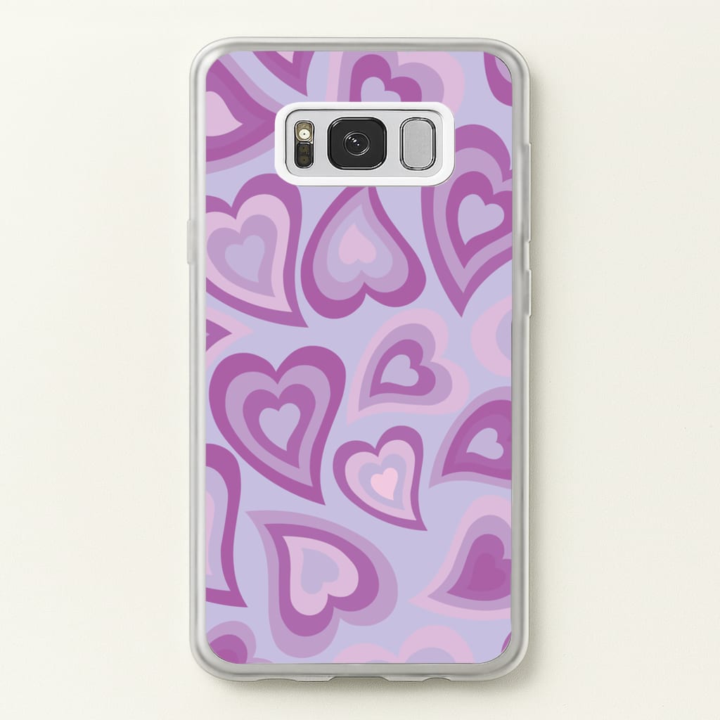 Purple Hearts - Trippy Patterns - Trippy Patterns Phone Case for Galaxy S8